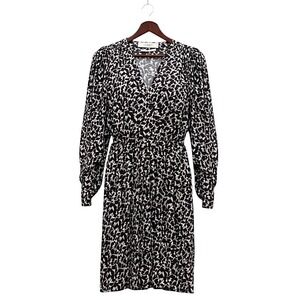 Isabel Marant Arone Pleated Mini Dress Size‎ 36 Black Ecru Print New